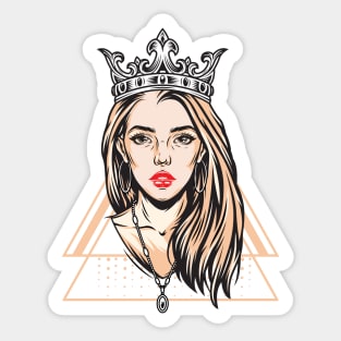 pretty girl in ornate crown Sticker